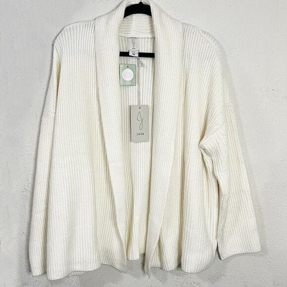 Joie Sweaters - Joie Cream Ribbed Knit Open Front Cardigan NEW WITH‎ TAGS